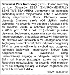 Słowiński Park Narodowy — korekta Locji Bałtyku